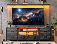 55" TV Stand with LED Lights & Power Outlets