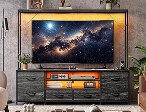 55" TV Stand with LED Lights & Power Outlets