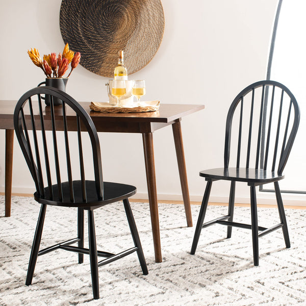 Windsor Farmhouse Dining Chairs Set of 2 – Spindle Back Solid Wood