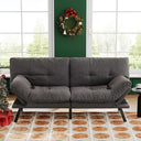 71" Convertible Futon Sofa Bed with Adjustable Backrest & Armrest