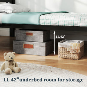 Heavy Duty Metal Bunk Bed Twin Over Twin with Desk, Storage & Convertible Design
