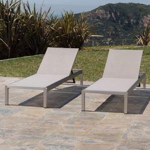 Outdoor Mesh Chaise Lounge Set of 2