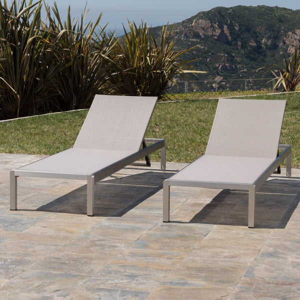 Outdoor Mesh Chaise Lounge Set of 2