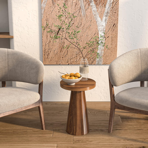 Round Fluted Pedestal Side Table
