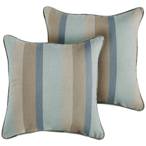 Sunbrella Gateway Mist Outdoor Corded Pillow Set of 2 — 18" x 18"