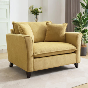 Chenille Accent Chair with Pillows – Oversized Armchair