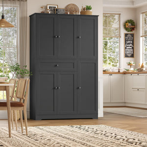 68" Tall Kitchen Pantry Storage Cabinet with Doors & Shelves