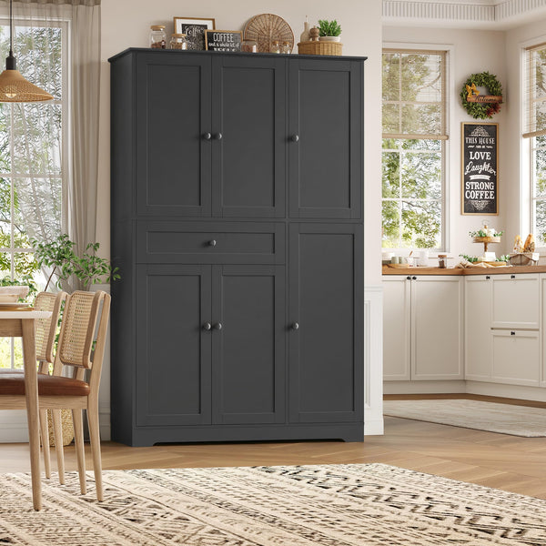 68" Tall Kitchen Pantry Storage Cabinet with Doors & Shelves