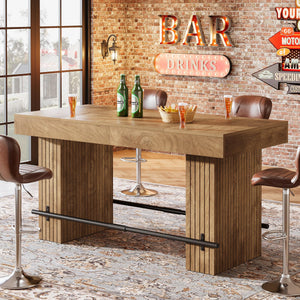 62.2" Industrial Counter Height Bar Table