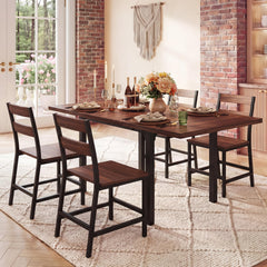 Extendable Dining Table Set with 4 Chairs
