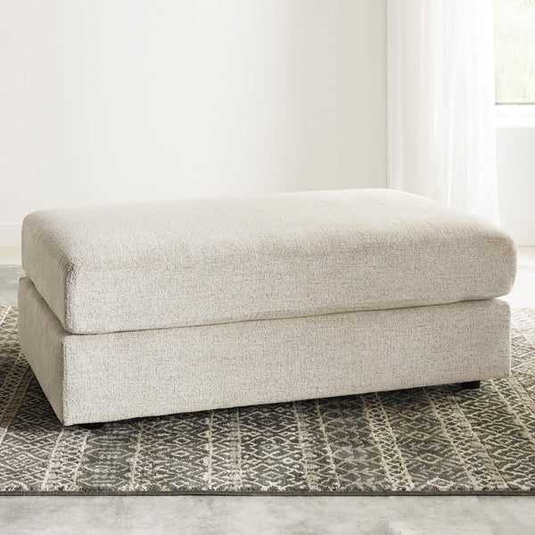 Oversized Chenille Accent Ottoman