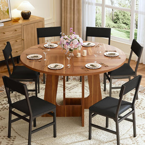 Round Dining Table Set with Upholstered Chairs