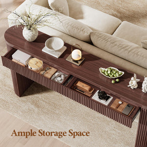 63" Fluted Console Table with 2 Drawers