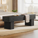 63-Inch Farmhouse Entryway Bench – Engineered Wood, Black & Rustic Brown