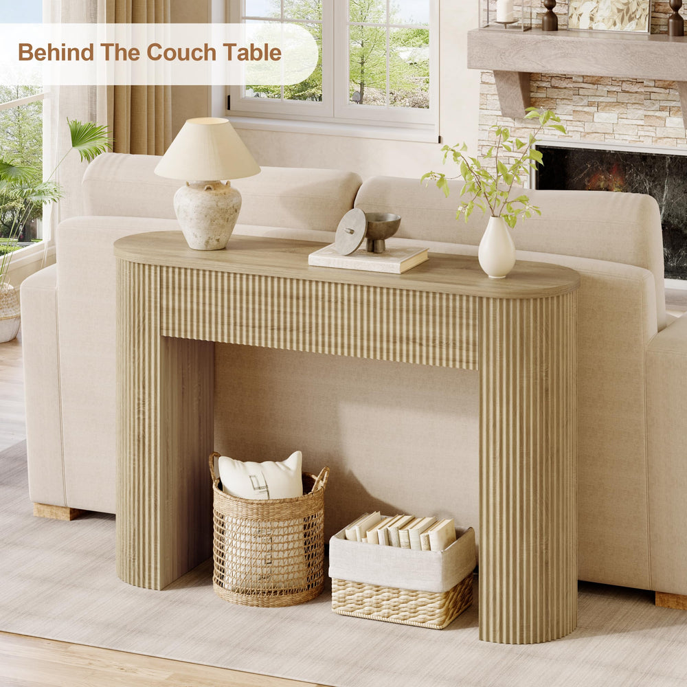 Fluted Console Table with Curved Top
