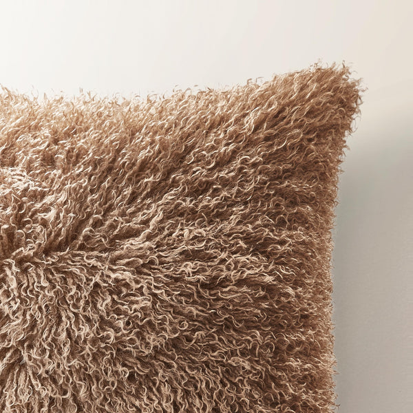 Faux Mongolian Throw Pillow 22"