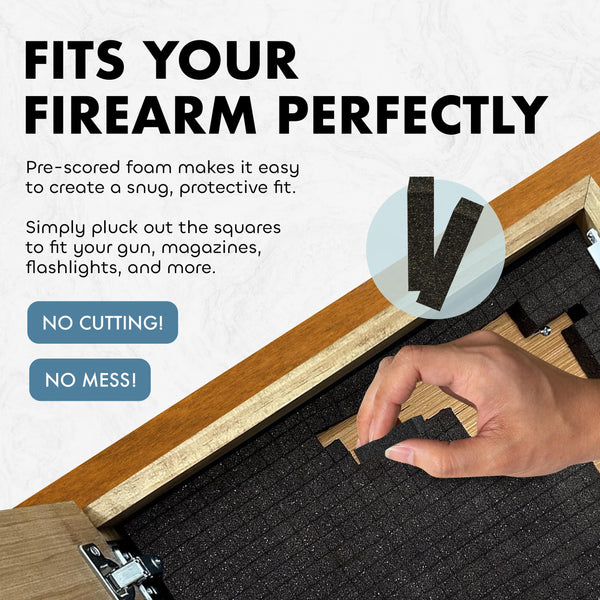 Concealment Shelf Hidden Gun Safe with Magnetic Lock – Custom Laser Engraved Wood