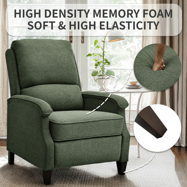 Recliner Chair with Adjustable Push Back and Lumbar Support