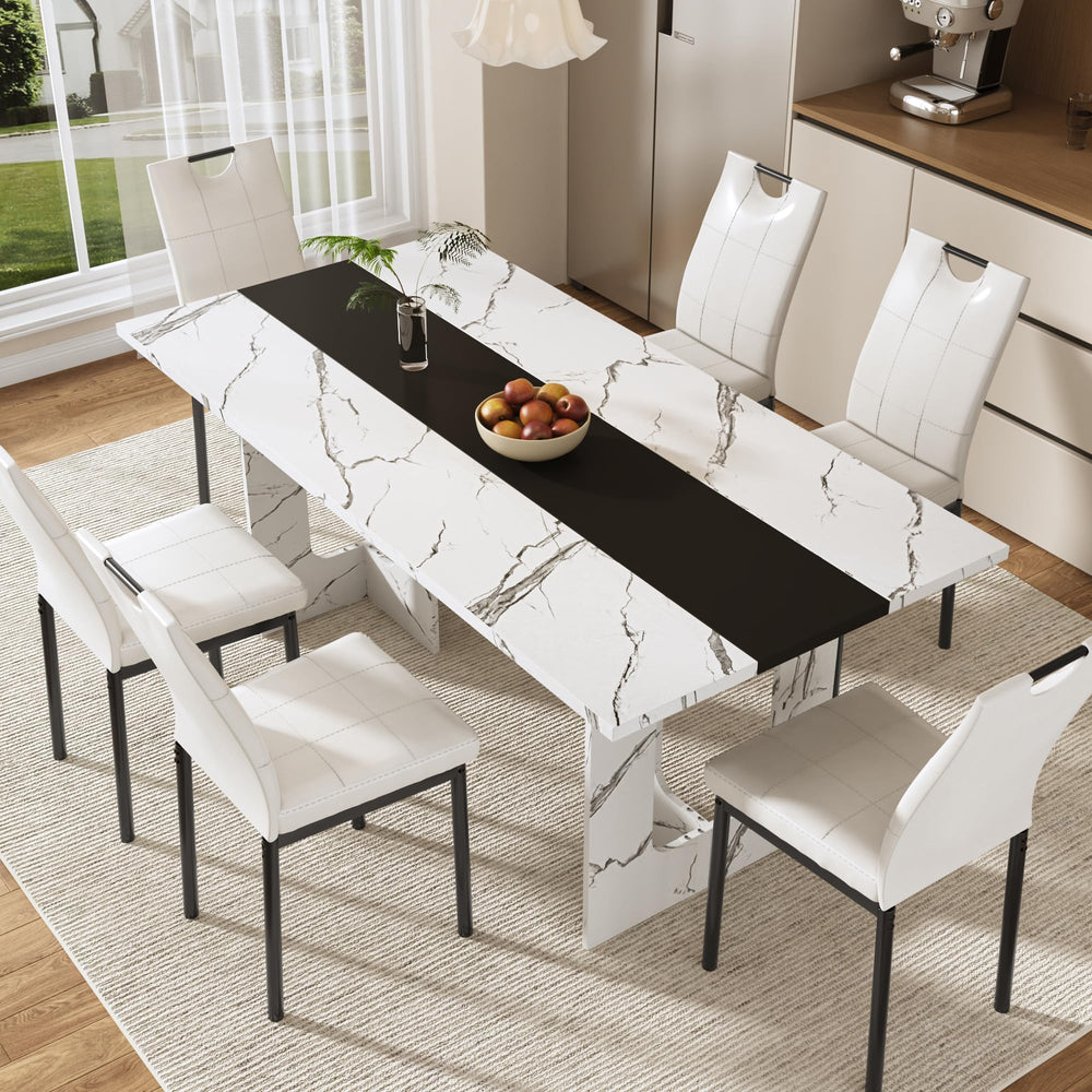 7-Piece Rectangular Dining Table & Chair Set
