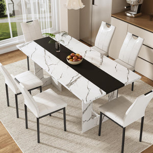 7-Piece Rectangular Dining Table & Chair Set