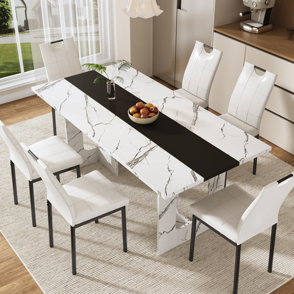 7-Piece Rectangular Dining Table & Chair Set