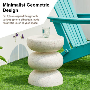 MGO Faux Terrazzo Garden Stool & Outdoor Side Table