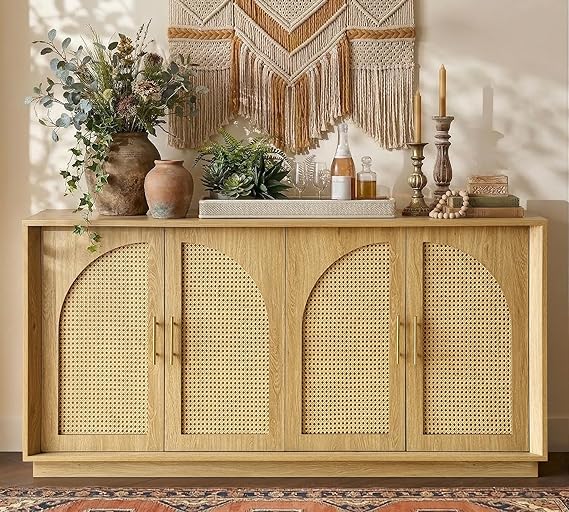 67" Arched Door Sideboard Buffet Cabinet with Storage