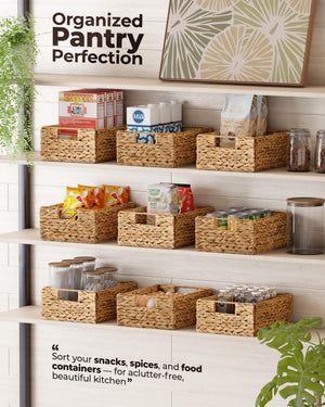 Water Hyacinth Storage Baskets Set of 6