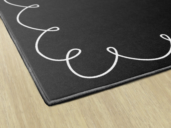 Kids Educational Classroom Area Rug, Scribbles, Nylon Tufted