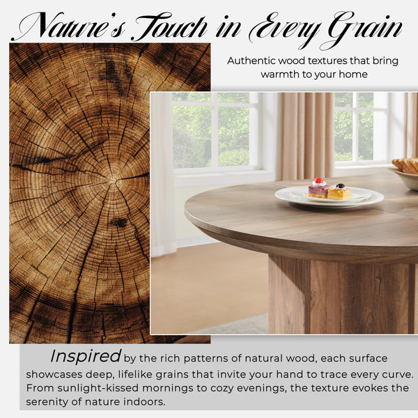63-Inch Oval Dining Table for 4-6 | Wood-Grain Top & Metal T-Base