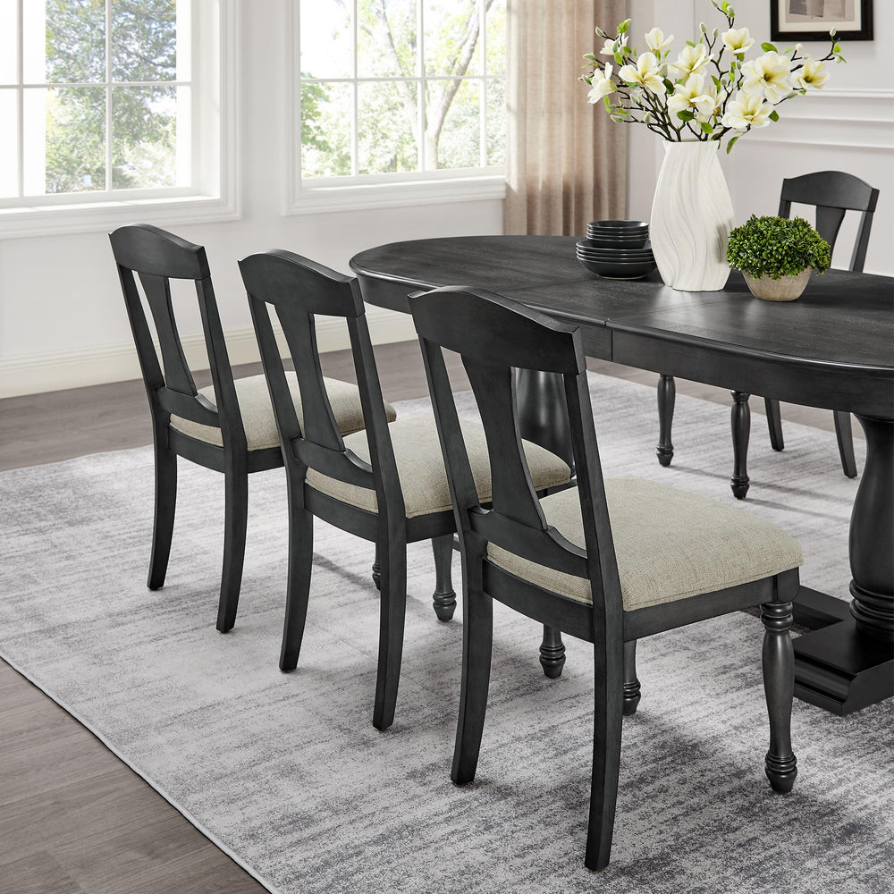 Extendable Oval Dining Table Set for 6-8