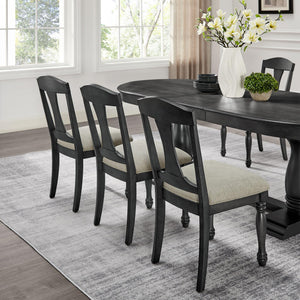 Extendable Oval Dining Table Set for 6-8