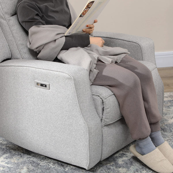 Electric Power Recliner with USB Charging – Gray