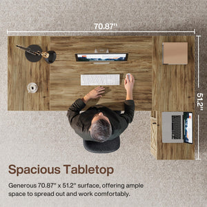 L-Shaped Executive Desk with Storage Cabinet