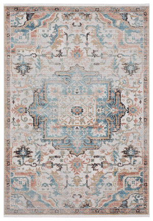 Persian Area Rug – Faded Beige & Blue, Vintage Style, Power-Loomed