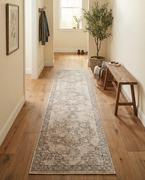 Oregon Distressed Medallion Runner Rug – 2'2" x 8'