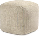 Square Pouf Ottoman Footrest – Cotton Polyester Floor Seating