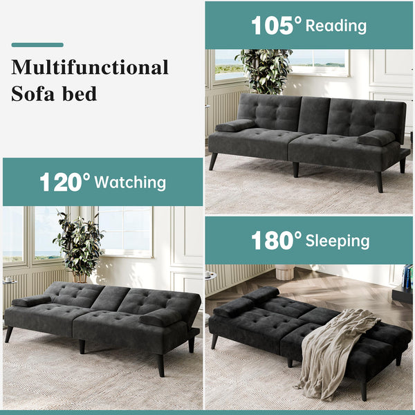 64" Convertible Futon Sofa Bed