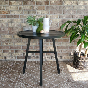 Round Metal Patio Bistro Table – 28 Inch Outdoor Side Table
