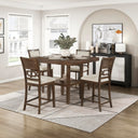 5-Piece Counter Height Dining Set with Storage Shelf