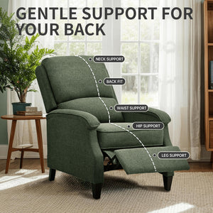 Recliner Chair with Adjustable Push Back and Lumbar Support