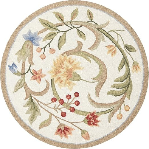 Hand-Hooked Wool Oval Area Rug – 3' x 5' | French Country, Oriental Pattern