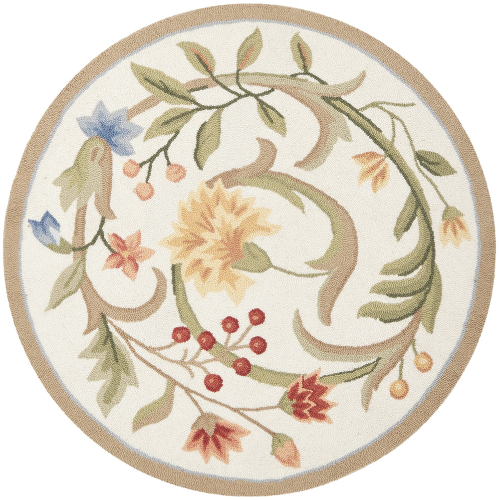 Hand-Hooked Wool Oval Area Rug – 3' x 5' | French Country, Oriental Pattern