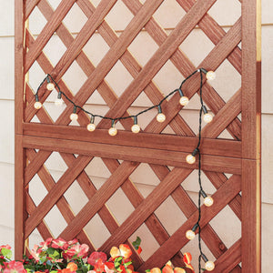 Wooden Raised Garden Bed with Trellis 59" Outdoor Planter Box with Drainage Holes