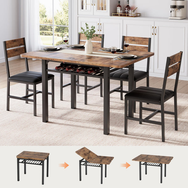 Extendable Dining Table Set for 4