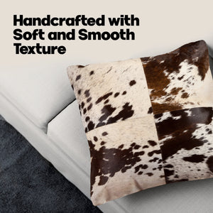 Cowhide Throw Pillows 18x18 – Set of 2 with Poly Insert