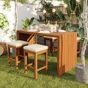 5-Piece Outdoor Wicker Bar Set with 4 Chairs