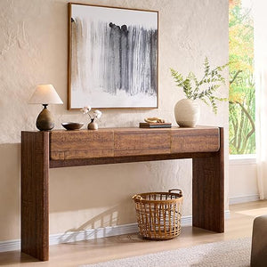 63" Farmhouse Console Table with 3 Drawers