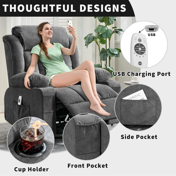 Swivel Glider Rocking Recliner Chair with Cup Holder