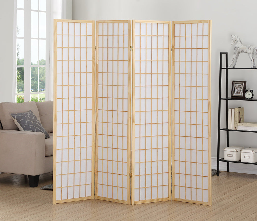 4-Panel Oriental Shoji Screen Room Divider